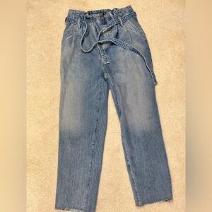 Abercrombie & Fitch High Rise Tie Waist Mom Jeans